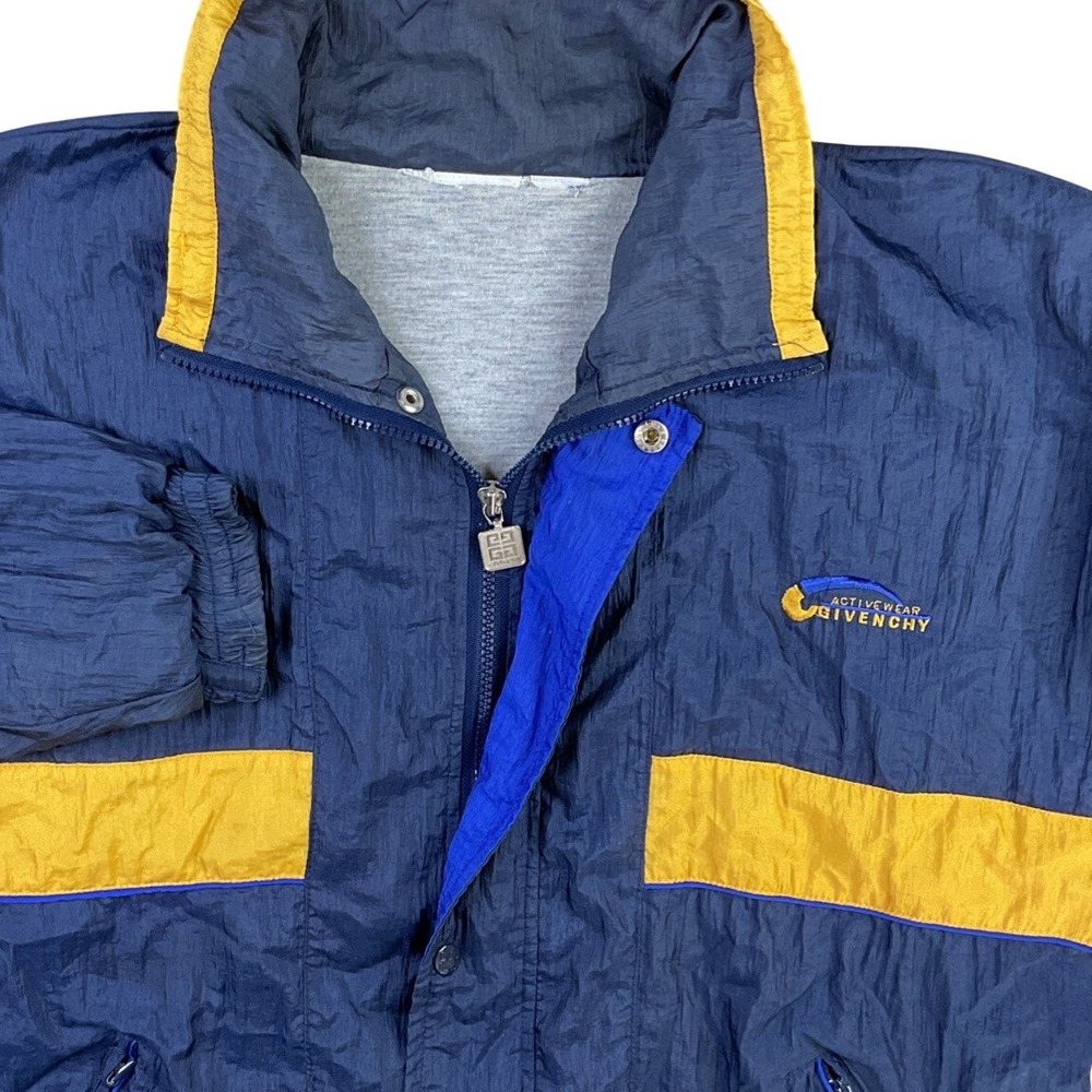 Givenchy Colorblock Track Jacket Mens 2XL Blue Full Zip Windbreaker 80s Vintage